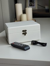 Vintage Grammophon CD-Player, Weiß, Dekoration, Akkuschaden!