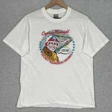 Vintage Captain Midnight Shirt XL White Single Stitch Drink Your Ovaltine USA