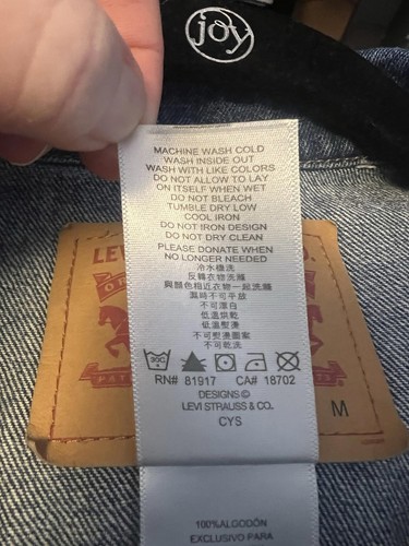 Levi Strauss Levi's Blue Jean Denim Jacket Full Button Unisex Youth Med 10-12 - Picture 10 of 11