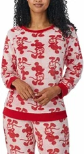 Disney Mickey Fleece 2pc Jogger Lounger Pajamas Set ~ Sleepwear Red XL ~ New!