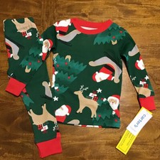 Carter's Baby Boy's Girl s Santa Reindeer Christmas Holiday Pajamas 18 M New NWT