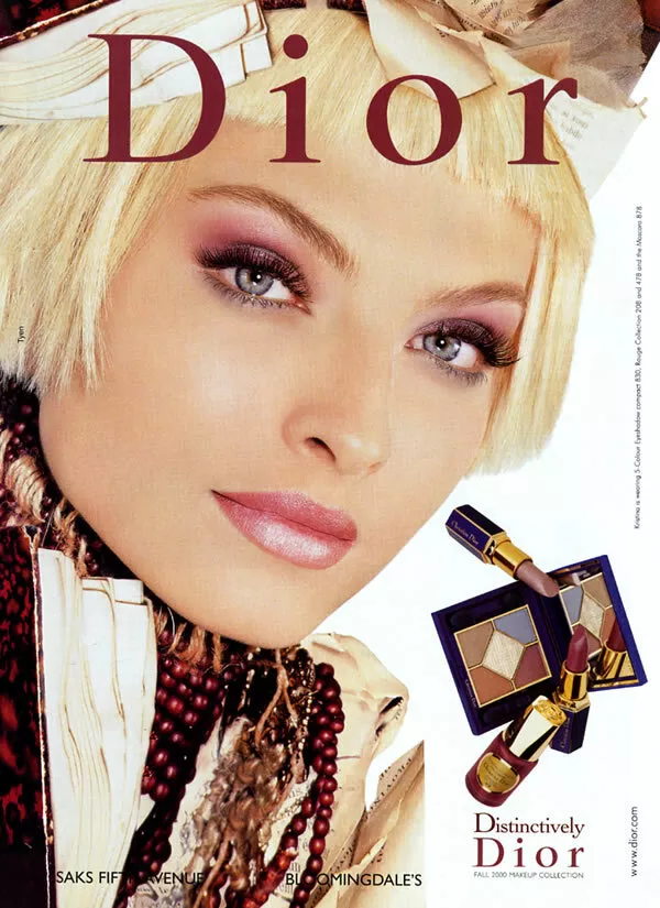 2000 Dior Tyen Kristina Semenovskaya maquillage distinctif 1 page MAGAZINE AD