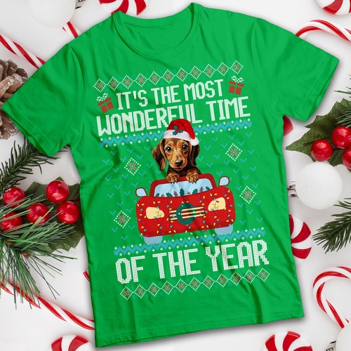 Funny Ugly Mens and Womens Dachshund Christmas T-Shirt Tee #MC - Picture 14 of 20