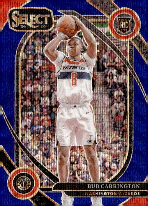 2024-25 Panini Select #266 Bub Carrington Blue Wave Prizm #/75