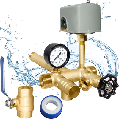 #ad 1quot;quot;X 11quot;quot;Well Pressure Tank Tee Kit with 40 60Psi Pressure Switch Brass Pressur $167.95