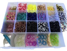 RRP £4! Box of Colourful Mini Loom Bands Assorted Sizes and Pattern 3 Guides