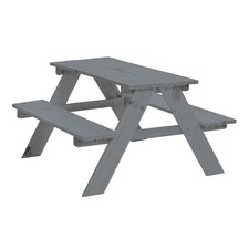 Happy People Picknicktisch Kinder Holz mittelgrau Outdoor Gartentisch Sitzgruppe