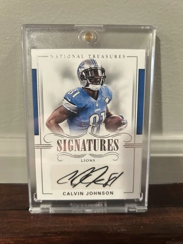 2017 Panini National Treasures Calvin Johnson Signatures #/10