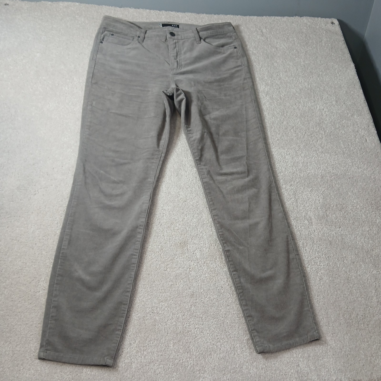 Kut from the Kloth Diana High Rise Fab AB Skinny Jeans Size 14 Gray corduroy