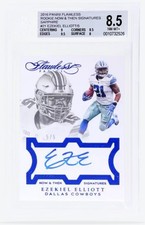 2016 Flawless #RNEE Ezekiel Elliott 5/5 RC Now & Then Auto Sapphire BGS 8.5