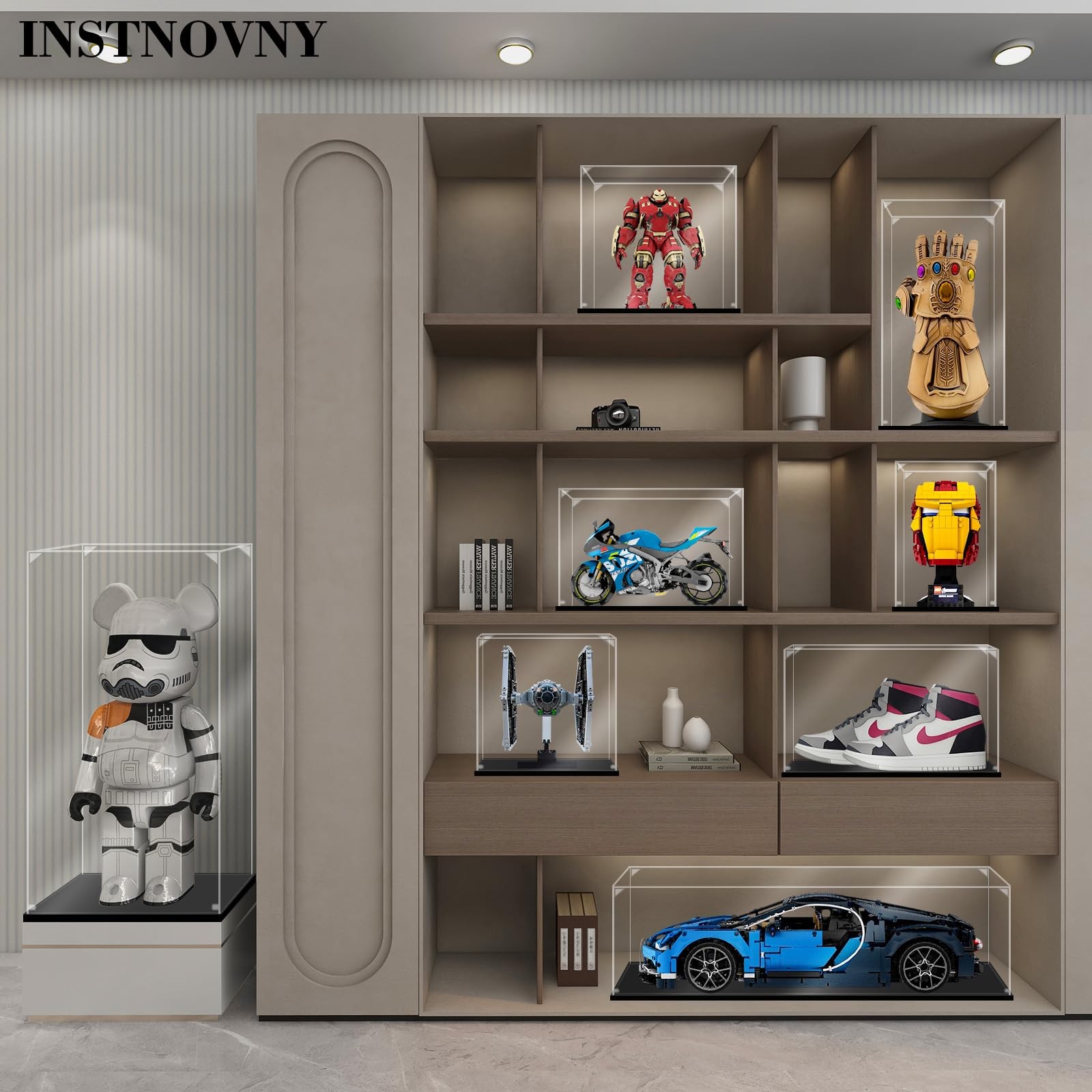 Instnovny Acrylic Display Case for Lego 76240 Black 19.7x11.8x7.9 inch ...