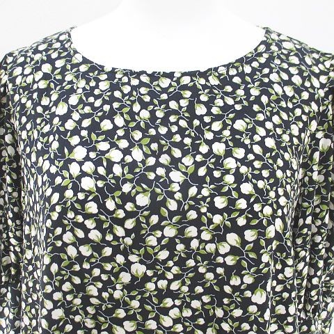 Stylenote Floral Pattern Flower 3/4 Sleeve Blouse Cut And Sew L Black Women'S - Picture 4 of 6