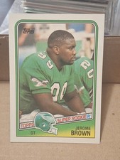 1988 JEROME BROWN TOPPS NFL ROOKIE CARD RC #247 PHILADELPHIA EAGLES MIAMI. rookie card picture