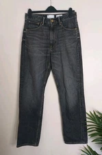 Asos Design  Female Straight High Waist Jean Black UK 12 Waist 30in Length 30in