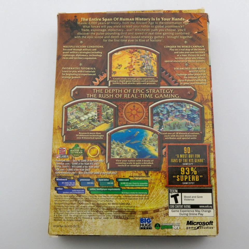 Rise of Nations PC CD-ROM 2003 Microsoft Big Huge Games Complete in Box RTS - Image 2 of 3
