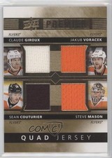 2014-15 Premier Quad Jerseys 17/49 Claude Giroux Jakub Voracek Steve Mason xp6