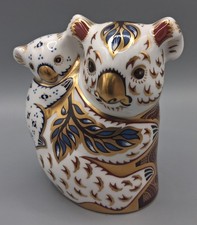 Royal Crown Derby Briefbeschwerer Koala & Baby Gold Stopper verpackt