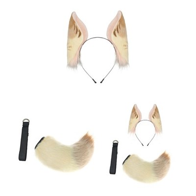 Easy Carry Travel Costume Accessory Rabbit Animal Ear Hairband and Plush Tail