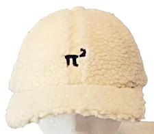 Pi-Squared Tech Co. White Sherpa Fluffy Ball Cap Faux Fur Hat Adjustable OSFM