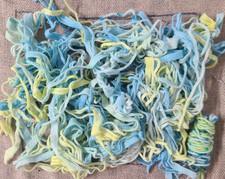 Precut Wool Rug Hooking Strips Various Widths 1/8"-1/4" Green Blue Mix 3 oz