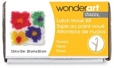 Wonderart Shaggy Latch Hook Kit 12"X12"-Flowers