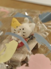 Handmade japanese Wooden sandal Geta Cat Keychain 手作り猫と下駄キーホルダー