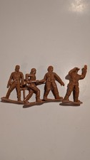 Lot Of 4 Vintage Greenbrier International Plastic Tan Army Men 4"