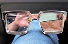 Silver Metal Full Rim Eyeglass Frames 57-20-135 Solid Unisex MPN 86229A — photo 1