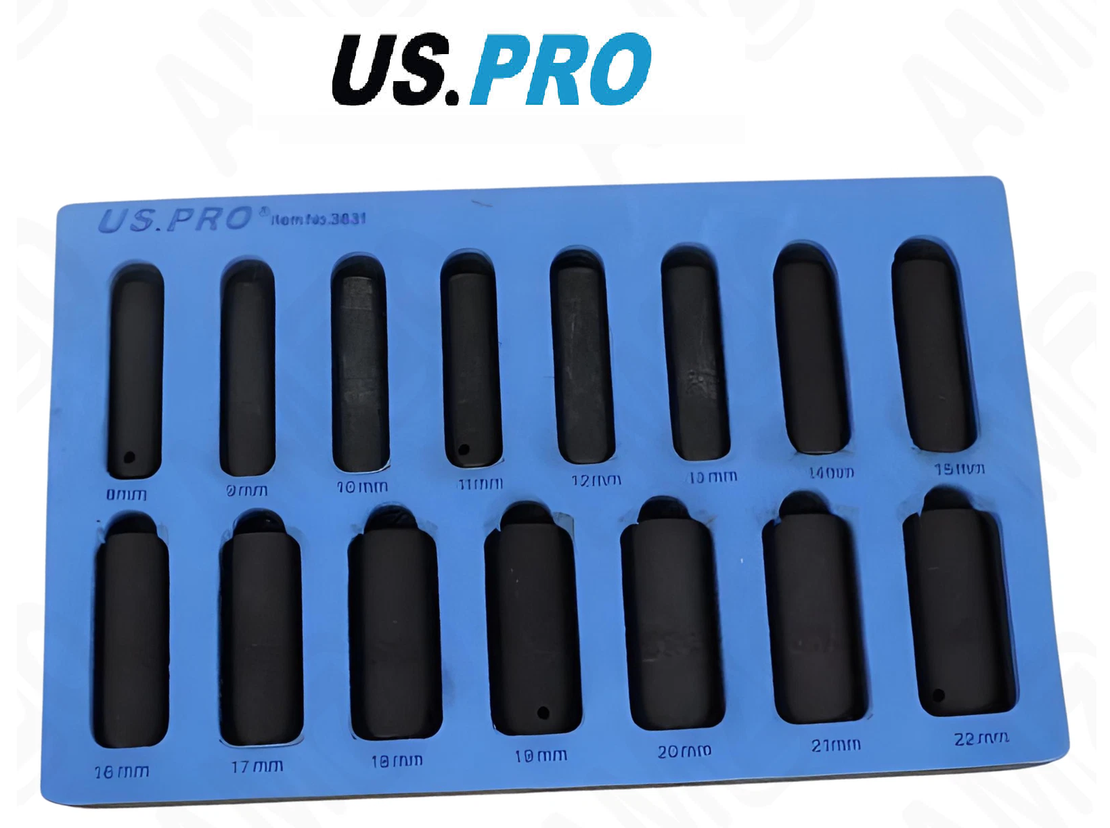 US PRO Tools 15pc 3/8"" Dr Deep Impact Sockets Metric 8-22mm Socket Set NEW 3831 - Image 3