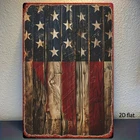 2D Flat, Vintage American Flag Tin Metal Signs Home Décor  Art Rustic Distressed