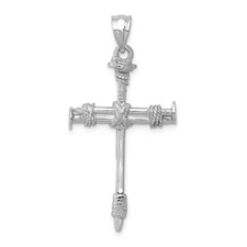14k White Gold Nail Cross Pendant 2.62 g