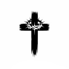 Vinyl Decal Car Truck Sticker Wall Christian God Love - Cross Jesus Crown
