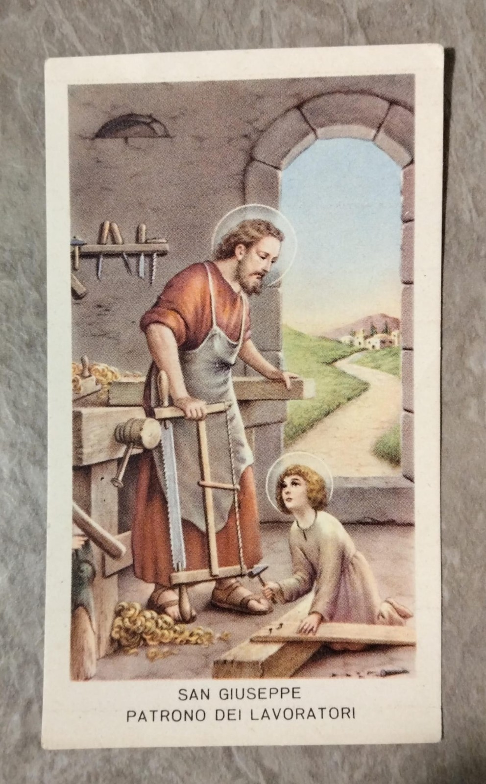 738A) SANTINO SAN GIUSEPPE PATRONO DEI LAVORATORI. CROMOLITOGRAFIA EDIZ. GI.MI.