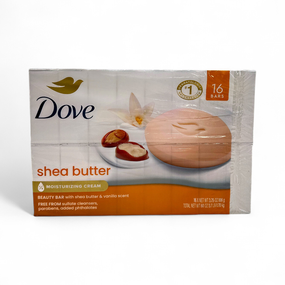 Dove Beauty Bar Shea Butter + Vanilla Soap - 3.75 oz/ 16 Count