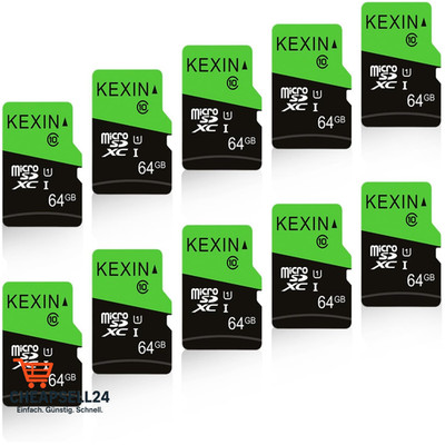 Micro SD Karte 64GB 10er Pack UHS-I C10 U1 TF Karte