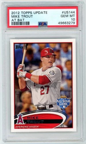 2012 Topps Update #US144 Mike Trout All Star Game 2nd Year PSA 10 Gem Mt Angels