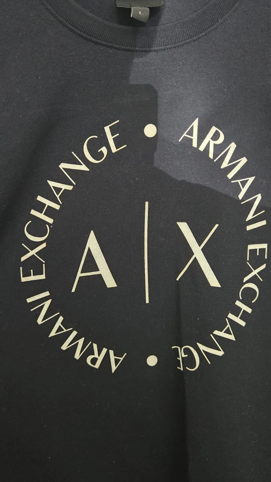 Armani Exchange Cotton Round Big Logo Sweatshirt Size L - Image 2 of 4