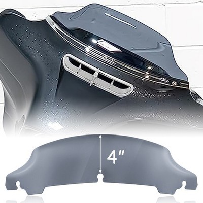 Smoke 4'' Wave-Windshield-Windscreen For~Harley Touring Ultra Limited 2014-2024 