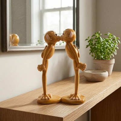 Tisch-Affenfigur glänzend Harzfigur Affe Bernsteinfarben