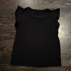 Les Amis Black Clip Dot Ruffle Flutter Sleeve Blouse Women's Size Small — photo 2
