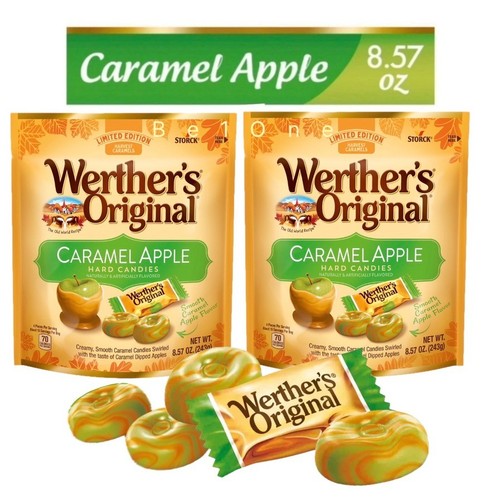 Werther's Original Limited Edition Caramel Apple HARD Candy, 8.57 oz | Pack of 2