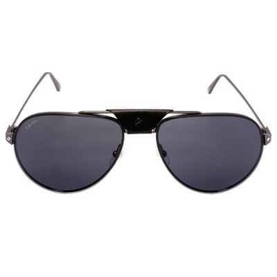 Cartier Santos de Carter Grey Pilot Men's Sunglasses CT0166S 001 60