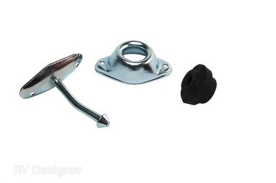 American Motorhome RV Angled Door Holder, 3" Zinc E255