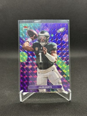 JALEN HURTS 2025 TOPPS FINEST COMMON PURPLE GEOMETRIC REFRACTOR /150