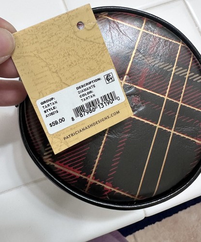 NWT Patricia Nash Multicolor Plaid Round Zip Travel Jewelry Case - Picture 15 of 15