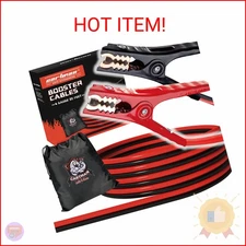 CARTMAN 4 Gauge 20 Feet Jumper Cables Automotive Booster Cables with Carry Bag f