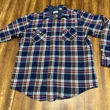 Vintage Sears Brand Large 16-16 1/2 Plaid Flannel Shirt