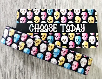 ZOX ''CHOOSE TODAY'' #1173 INTERACTIVE Glow In The Dark Skull Vintage Wristband 