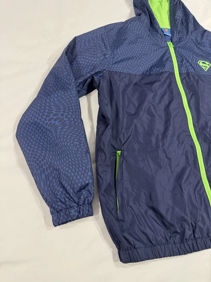 Cortavientos DC Comics Superman Azul Marino Verde Para Hombre Talla XL USADO EN EXCELENTE ESTADO Foto 2 de 4