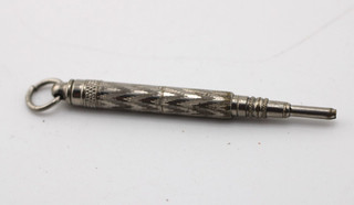 Vintage Telescopic Propelling Pencil Pendant – White Metal – Collectable